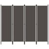 vidaXL Divis&oacute;ria de quarto com 4 pain&eacute;is 200x180 cm antracite