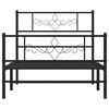 vidaXL Estrutura de cama com cabeceira e pés 90x200 cm metal preto