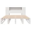 vidaXL Cama com estante sem colch&atilde;o 150x200 cm madeira maci&ccedil;a branco