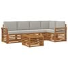 vidaXL Conjunto de Sof&aacute;s para Exterior 6 unid. Cinza Natural e Claro