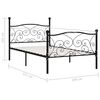 vidaXL Estrutura de cama com estrado de ripas 100x200 cm metal preto