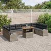 vidaXL Conjunto de Sofá de Jardim 11 pcs Cinzeto Rattan Sintético