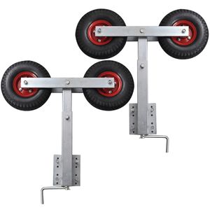 vidaXL Suporte de proa para reboque de barco roda dupla 2 pcs 59-84cm