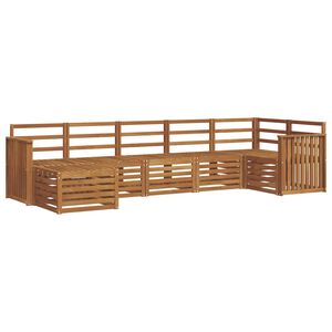 vidaXL Conjunto de Sof&aacute; Sectional 7 pcs Natural