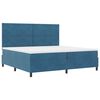 vidaXL Cama Box com colch&atilde;o Azul Escuro 200 x 200 cm tecido