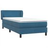 vidaXL Cama com molas/colch&atilde;o 100x210 cm veludo azul-escuro