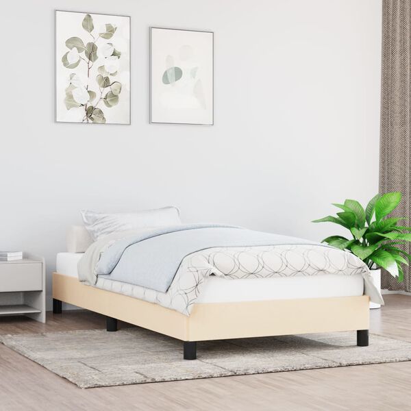 vidaXL Estrutura de cama sem colch&atilde;o 80x200 cm creme