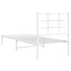 vidaXL Estrutura de cama sem colch&atilde;o com cabeceira 75x190 cm branco