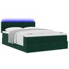 vidaXL Estrutura de cama otomana com colch&atilde;o 140x200 cm verde escuro