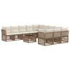 vidaXL Conjunto de Sof&aacute; de Jardim 12 pcs Bege vime PE