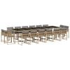 vidaXL 11 pcs conj. jantar jardim c/ almofad&otilde;es vime PE bege misturado