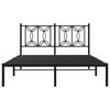 vidaXL Estrutura de cama com cabeceira 140x190 cm metal preto