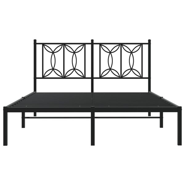 vidaXL Estrutura de cama com cabeceira 140x190 cm metal preto
