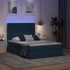 vidaXL Cama com arruma&ccedil;&atilde;o e LED com led Azul 140 x 200 cm Poli&eacute;ster