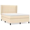 vidaXL Cama com molas/colch&atilde;o 140x190 cm tecido cor creme