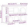 vidaXL Buffet Carvalho Artesanal 80,5 x 35 x 59 cm Madeira processada