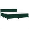 vidaXL Cama com molas/colch&atilde;o 180x220 cm veludo verde-escuro