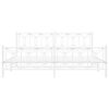 vidaXL Estrutura de cama com cabeceira e p&eacute;s 200x200 cm metal branco