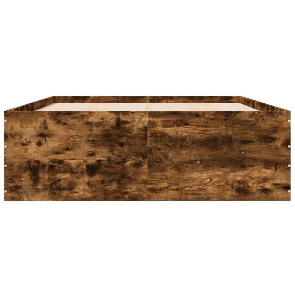 vidaXL Estrutura de cama 135x190 cm derivados madeira carvalho fumado