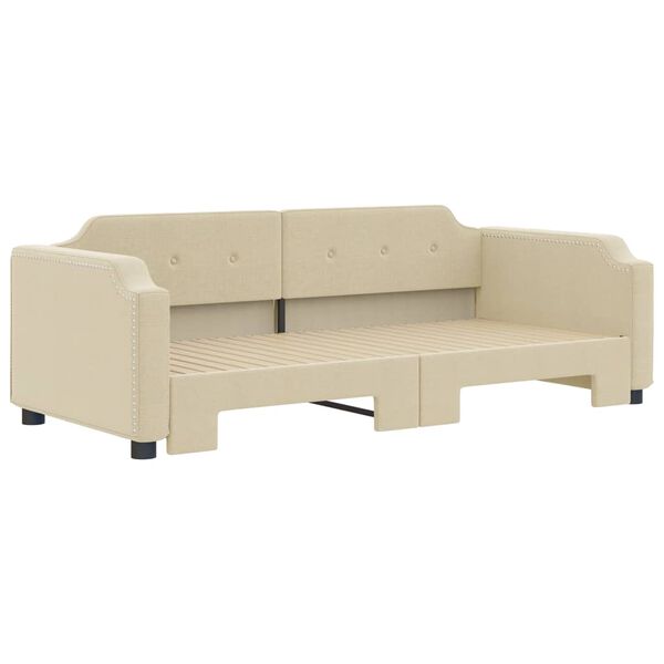 vidaXL Sofá-cama com gavetão 80x200 cm tecido cor creme