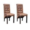 vidaXL Cadeiras de jantar 2 pcs couro artificial castanho