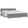 vidaXL Cama Box com almofada Cinzento-acastanhado 180 x 200 cm tecido