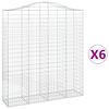 vidaXL Cestos gabi&atilde;o arqueados 6pcs 200x50x220/240cm ferro galvanizado