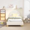 vidaXL Estrutura de Cama Infantil com Cabeceira Creme 80 x 160 cm