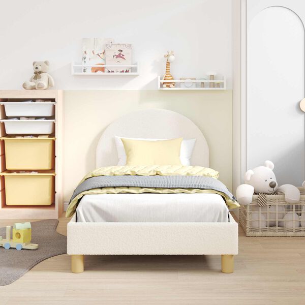 vidaXL Estrutura de Cama Infantil com Cabeceira Creme 80 x 160 cm