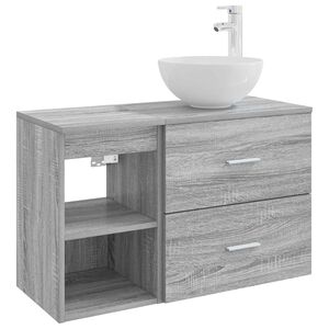 vidaXL Conjunto de M&oacute;veis para Banheiro 2 unid. Sonoma cinzento