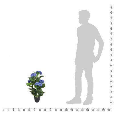vidaXL Planta hortênsia artificial com vaso 60 cm azul | vidaXL.pt