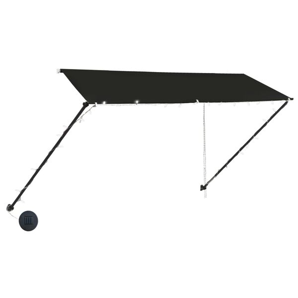 vidaXL Toldo retrátil com LED 300x150 cm antracite