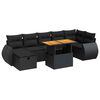 vidaXL 5 pcs conjunto sof&aacute;s de jardim com almofad&otilde;es ac&aacute;cia e vime PE