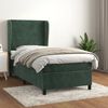 vidaXL Cama com molas/colch&atilde;o 90x190 cm veludo verde-escuro