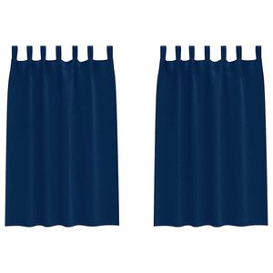 vidaXL Cortinas Blackout com Argolas 2 pcs Azul Escuro 175 x 140 cm