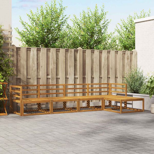 vidaXL Conjunto de Sof&aacute;s para Exterior 5 pcs Natural