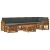 vidaXL Conjunto de Sof&aacute;s para Exterior 7 pcs Natural e Antracite