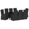 vidaXL Conjunto de Jantar para Jardim 9 unid. Preto vime PE
