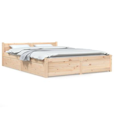 vidaXL Estrutura de cama com gavetas 150x200 cm tamanho King
