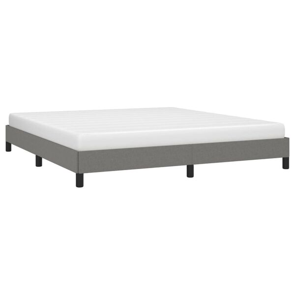 vidaXL Estrutura de cama sem colchão 160x200 cm tecido cinzento-escuro