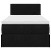 vidaXL Estrutura de cama otomana com colch&atilde;o preto 80x200cm veludo