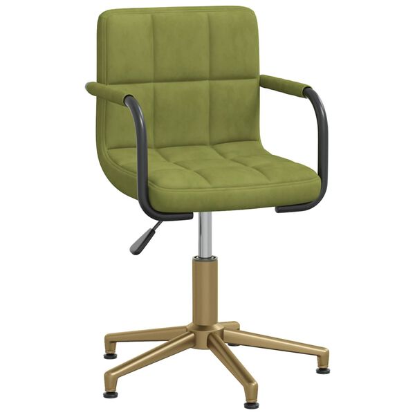 vidaXL Cadeira de jantar girat&oacute;rias 4 pcs veludo verde-claro