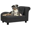 vidaXL Sof&aacute; para c&atilde;es com almofada 83x44x44 cm pel&uacute;cia preto