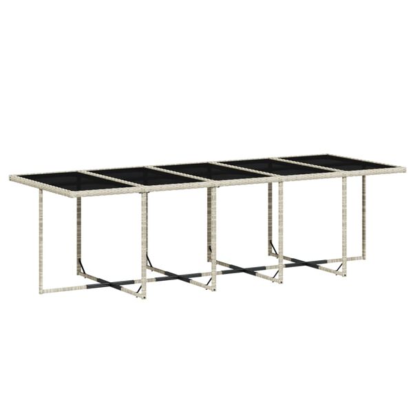 vidaXL 11 pcs conjunto jantar p/ jardim c/ almofad&otilde;es vime PE cinzento