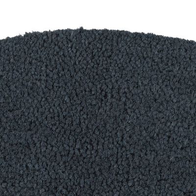 vidaXL Tapete porta semicircular 50x80 cm fibra coco tufada cinzento