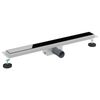 vidaXL Dreno de Chuveiro com Tampa de Vidro Preto 70 cm