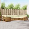 vidaXL Conjunto de Sof&aacute;s para Exterior 7 pcs Natural e Creme