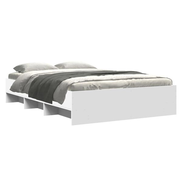 vidaXL Estrutura de cama 140x200 cm derivados de madeira branco