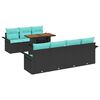 vidaXL Conjunto de Sof&aacute; de Jardim 8 unid. Preto Rattan Sint&eacute;tico