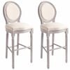 vidaXL Bancos de bar 2 pcs linho branco